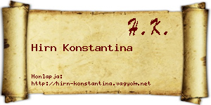Hirn Konstantina névjegykártya